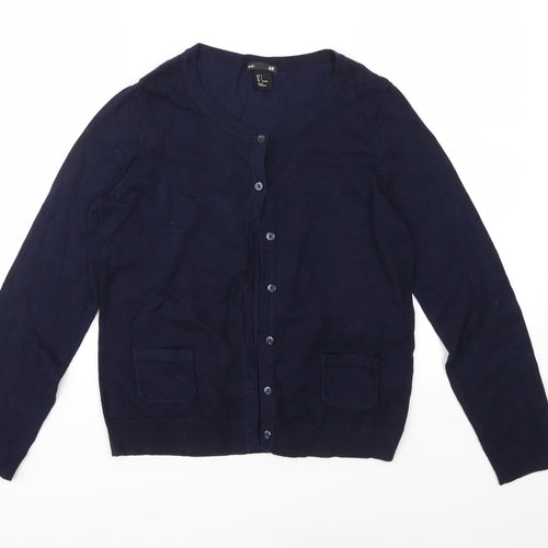 H&M Womens Blue  Knit Cardigan Jumper Size S