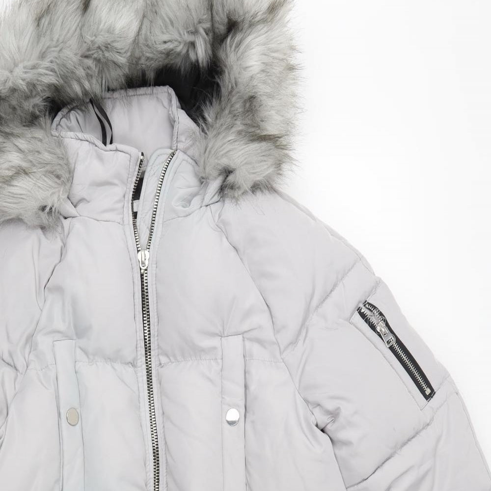 River Island Womens Grey   Parka Coat Size 12