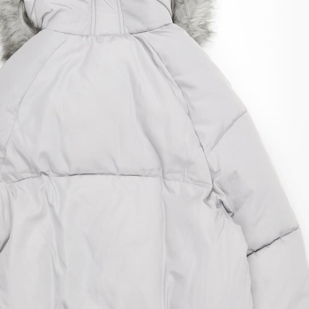 River Island Womens Grey   Parka Coat Size 12
