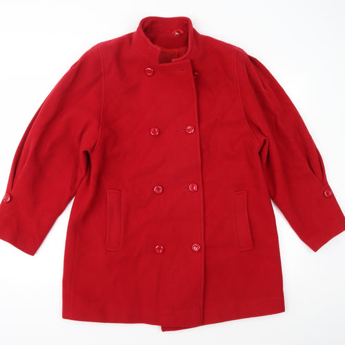 Preworn Womens Red   Overcoat Coat Size 14