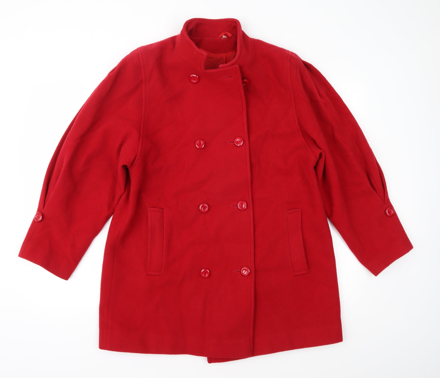 Preworn Womens Red   Overcoat Coat Size 14