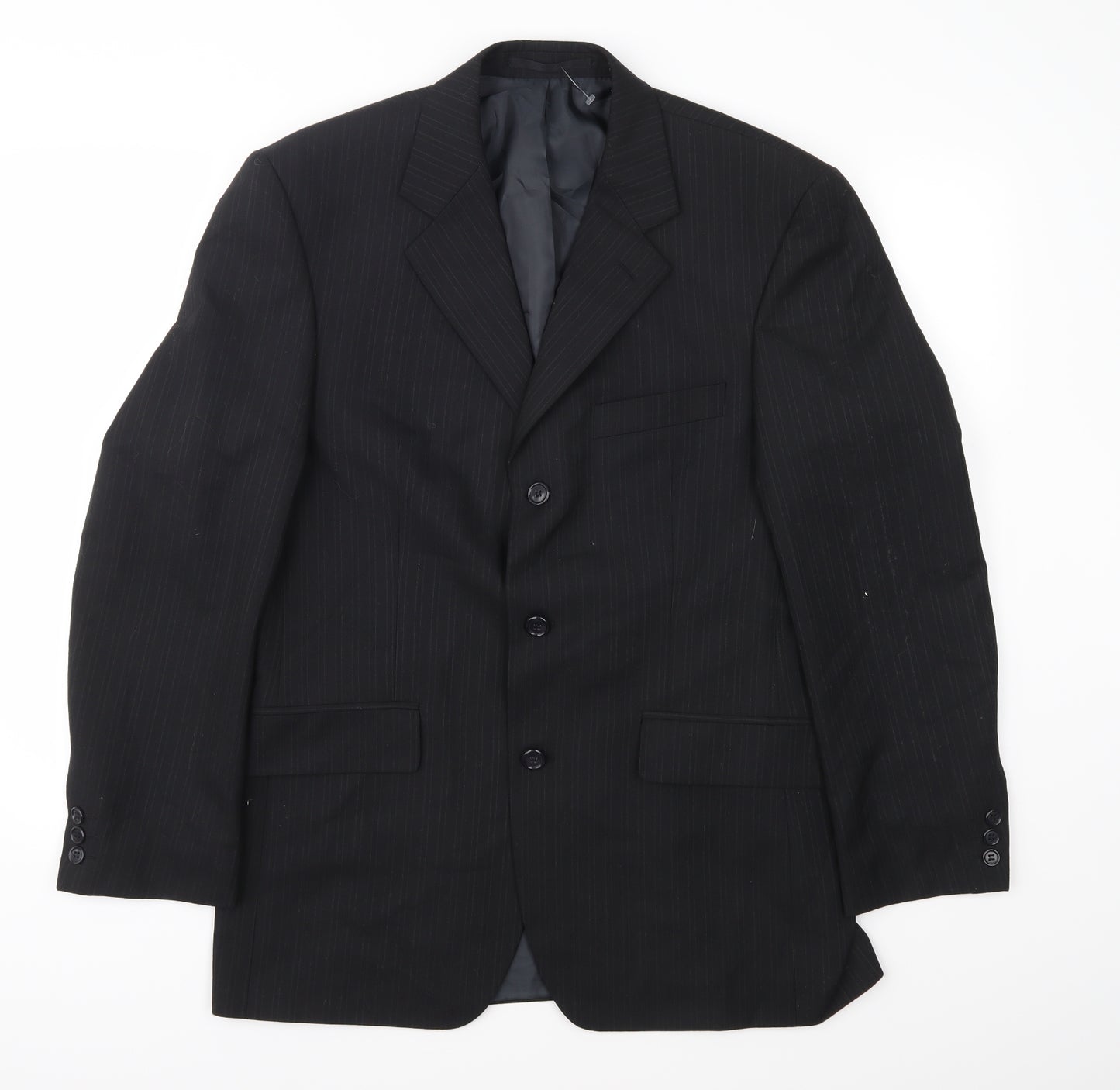 Pinstripe Mens Grey Striped  Jacket Suit Jacket Size 40