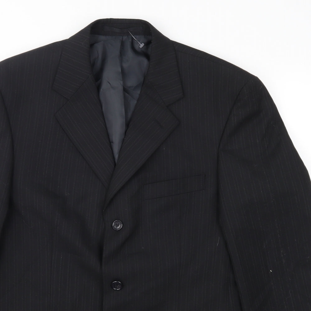 Pinstripe Mens Grey Striped  Jacket Suit Jacket Size 40