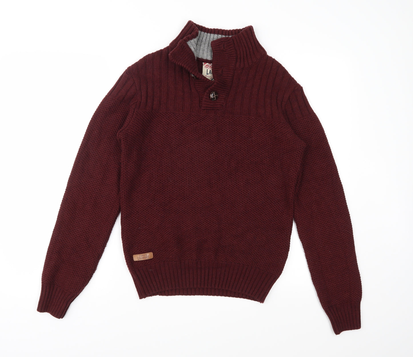 Tokyo Laundry Mens Red  Knit Pullover Jumper Size S