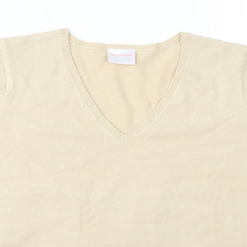 Casual Comfort Womens Beige  Knit Pullover Jumper Size 12