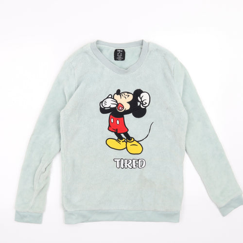 Disney Womens Green Solid  Top Pyjama Top Size 6  - Disney Mickey Mouse