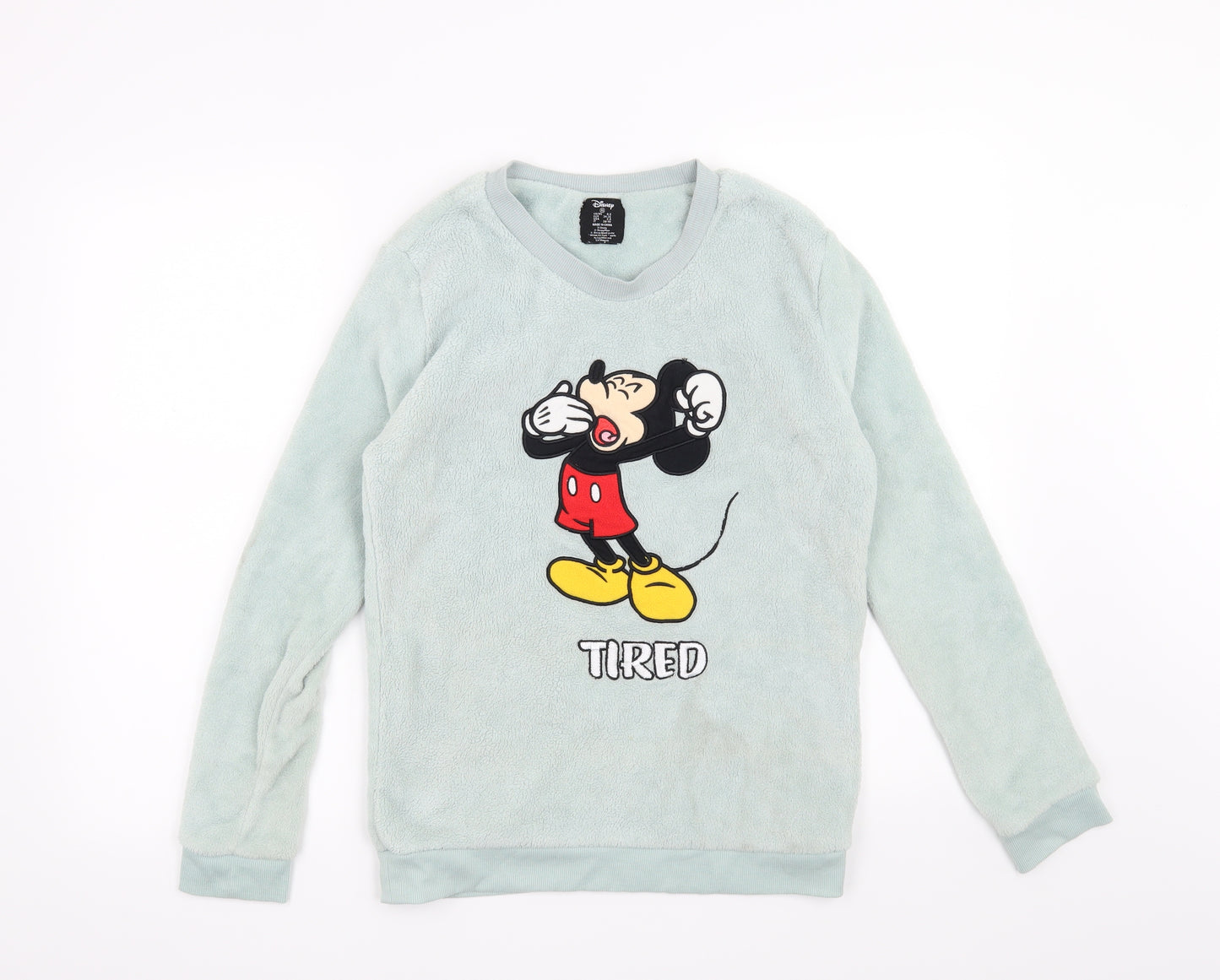 Disney Womens Green Solid  Top Pyjama Top Size 6  - Disney Mickey Mouse