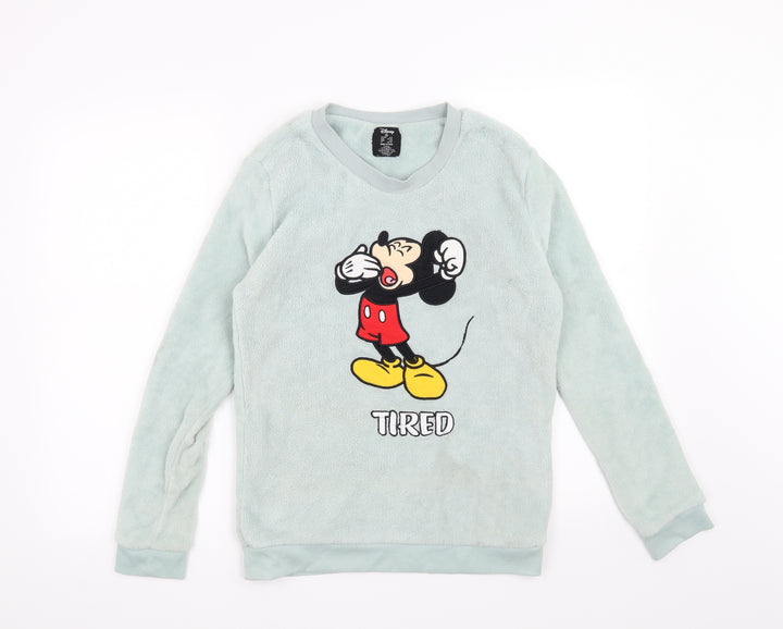Disney Womens Green Solid Top Pyjama Top Size 6 - Disney Mickey Mouse