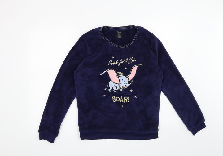 Disney Womens Blue Solid Top Pyjama Top Size 6 - Disney Dumbo