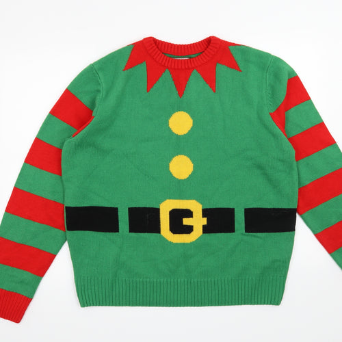 Preworn Mens Green   Pullover Jumper Size XL  - Christmas Elf
