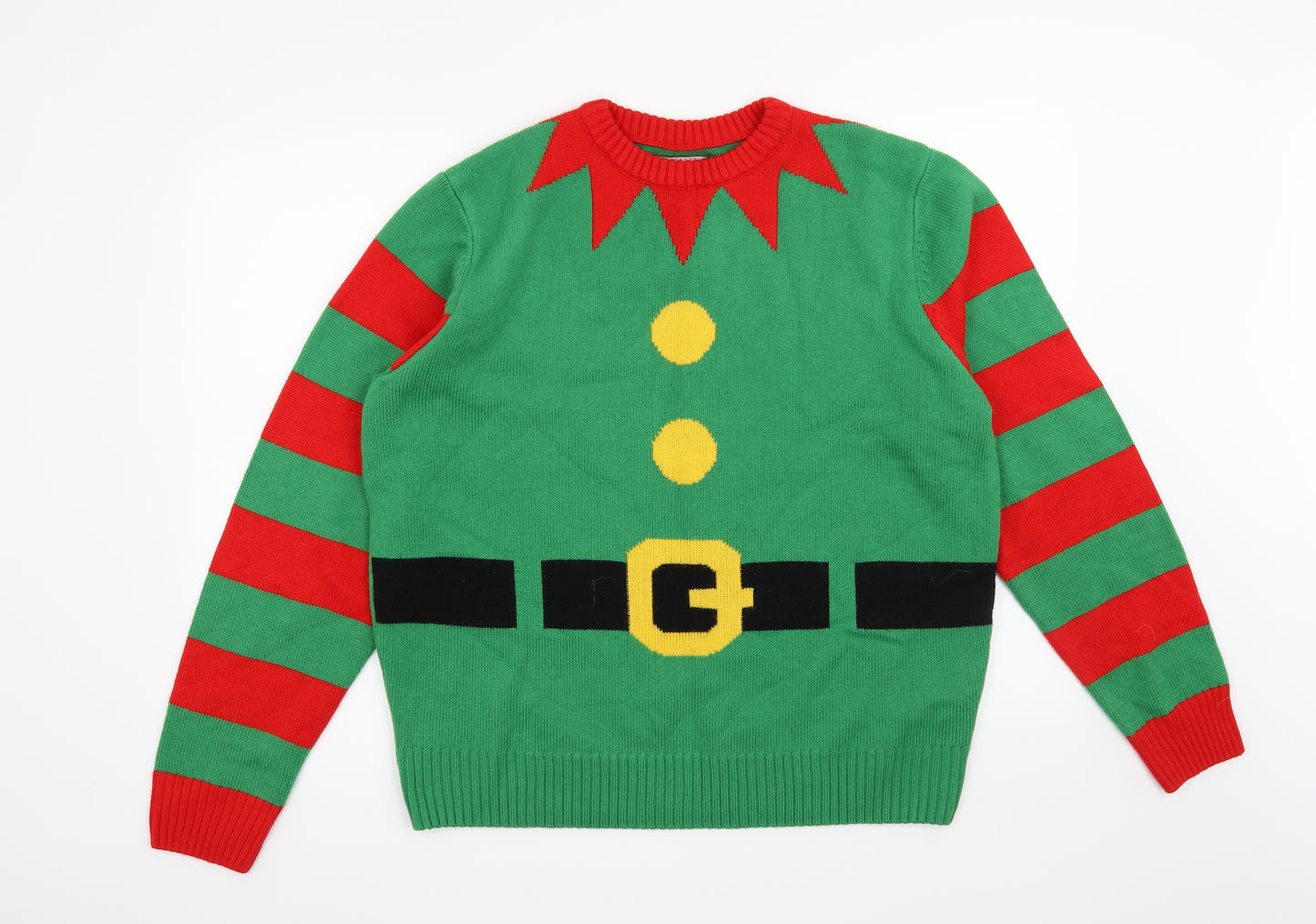 Preworn Mens Green   Pullover Jumper Size XL  - Christmas Elf