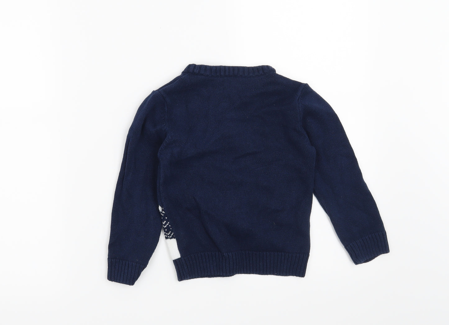 F&F Boys Blue   Pullover Jumper Size 3-4 Years  - Christmas Snowman