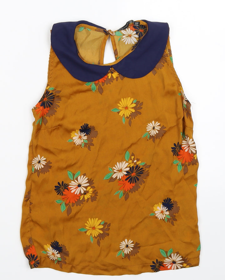 Atmosphere Womens Brown Floral Basic Tank Size 8