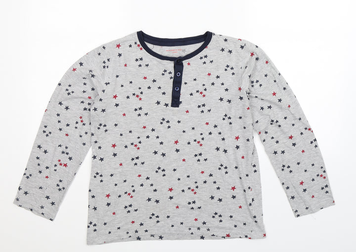 Monoprix Boys Grey Geometric Pyjama Top Size 14 Years