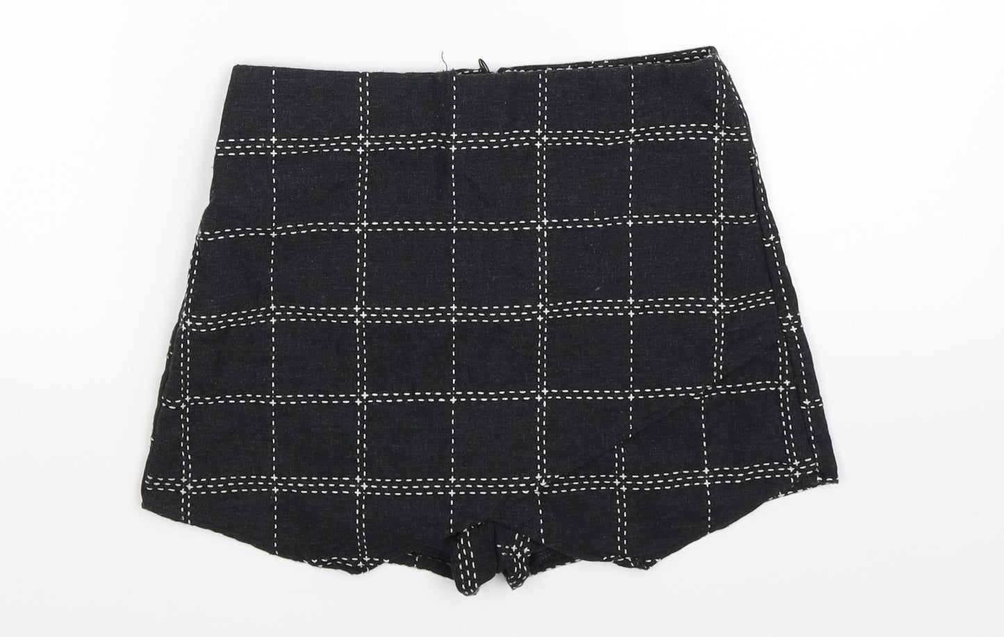 Blue Blush Womens Grey Check  A-Line Skort Size S