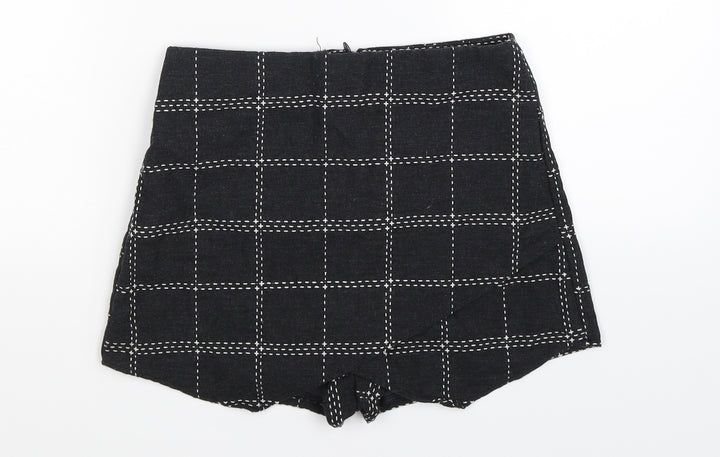 Blue Blush Womens Grey Check  A-Line Skort Size S
