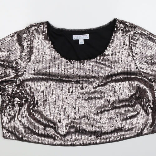 Boutique Womens Silver   Basic Blouse Size S  - Oversized