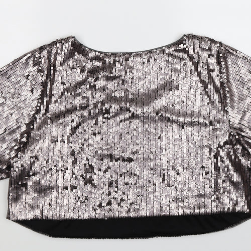 Boutique Womens Silver   Basic Blouse Size S  - Oversized