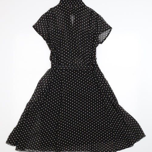 Atmosphere Womens Black Polka Dot  Fit & Flare  Size 12
