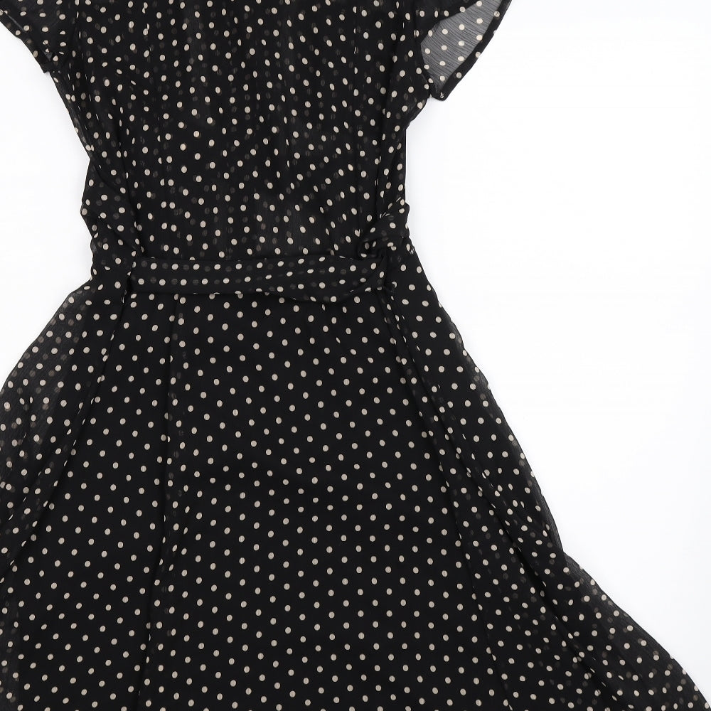 Atmosphere Womens Black Polka Dot  Fit & Flare  Size 12