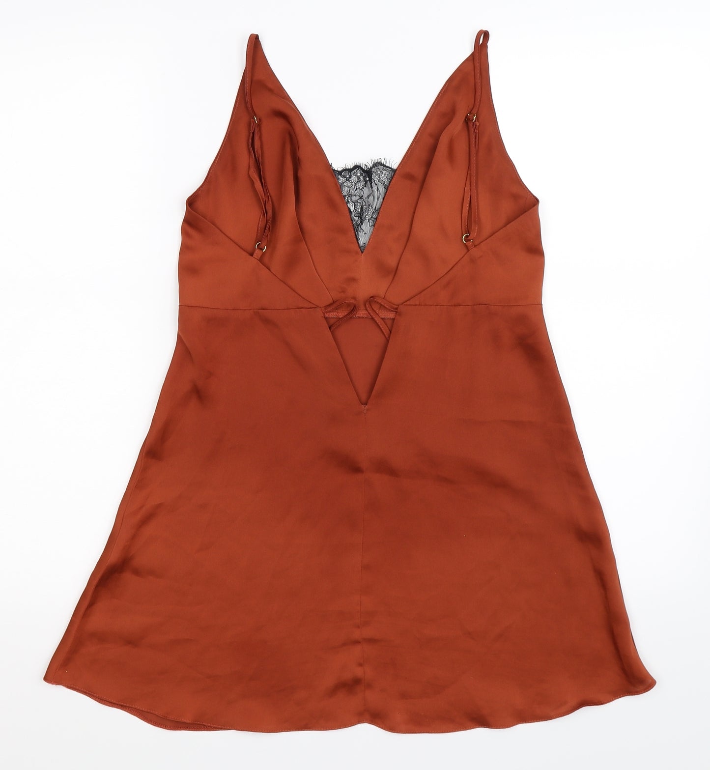 ASOS Womens Brown  Satin Basic Tank Size S