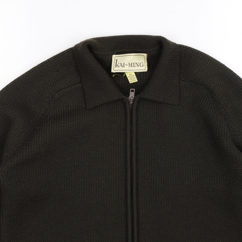 Kai Ming Womens Green  Knit Cardigan Jumper Size 12