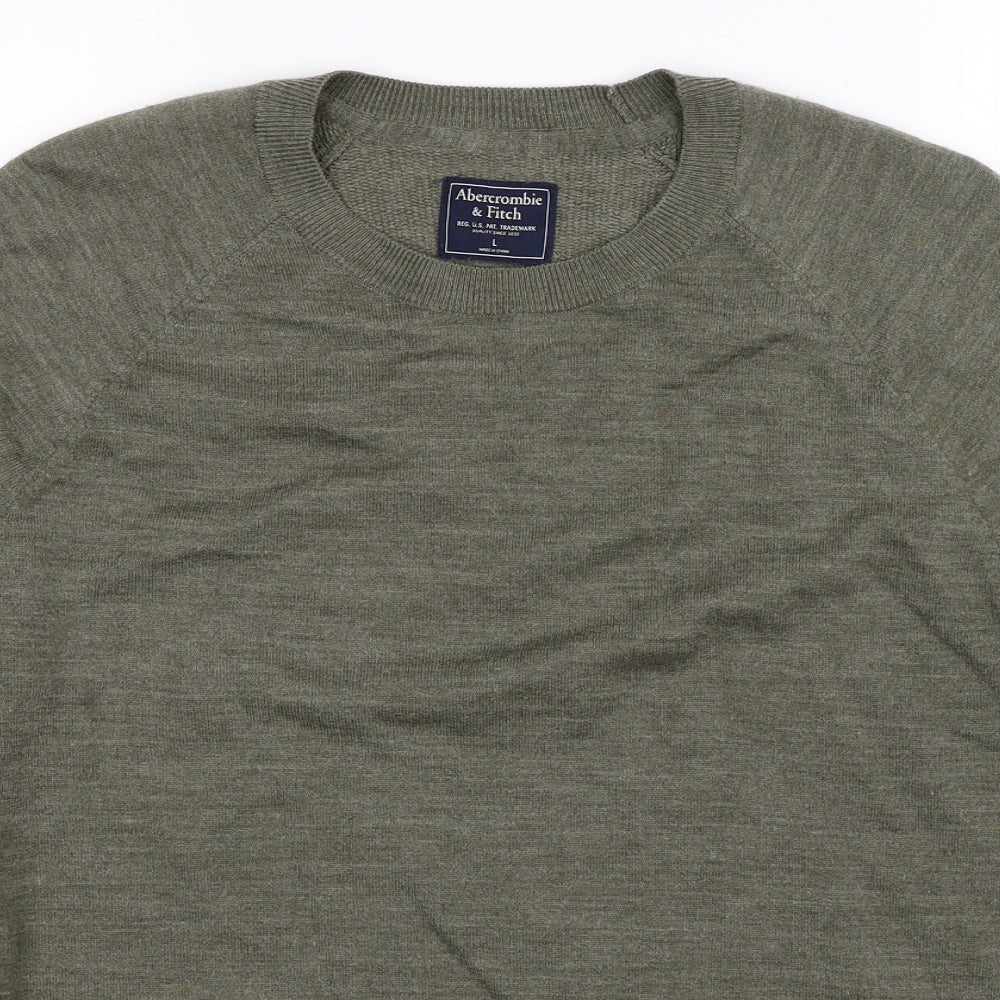 Abercrombie & Fitch Mens Green  Knit Pullover Jumper Size L