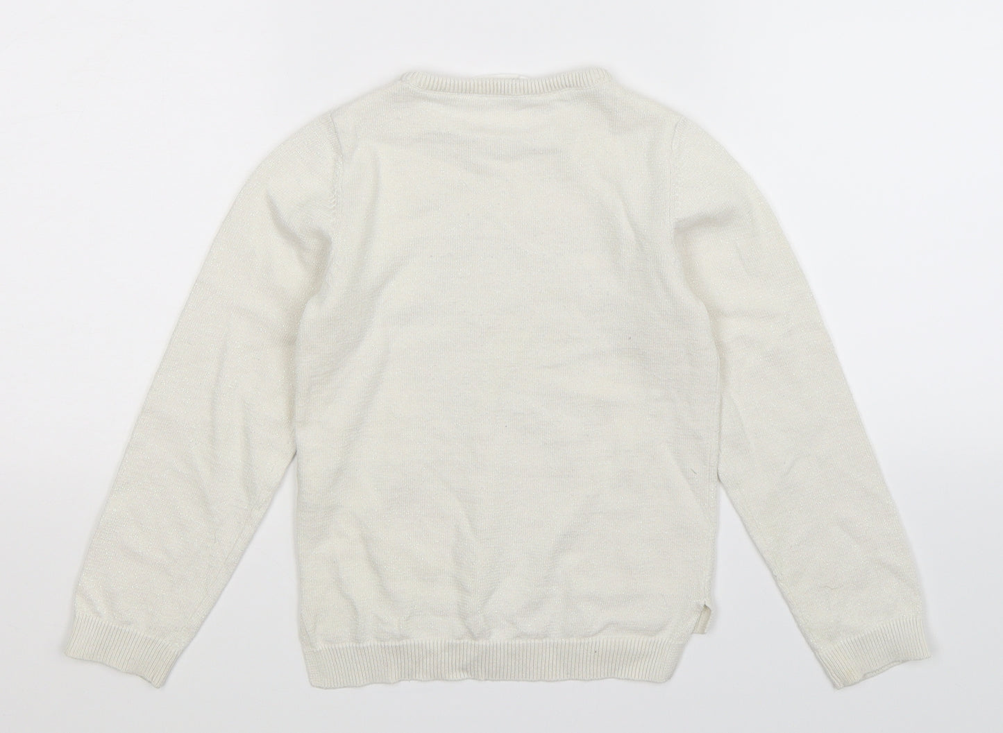 H&M Girls White  Knit Pullover Jumper Size 5-6 Years