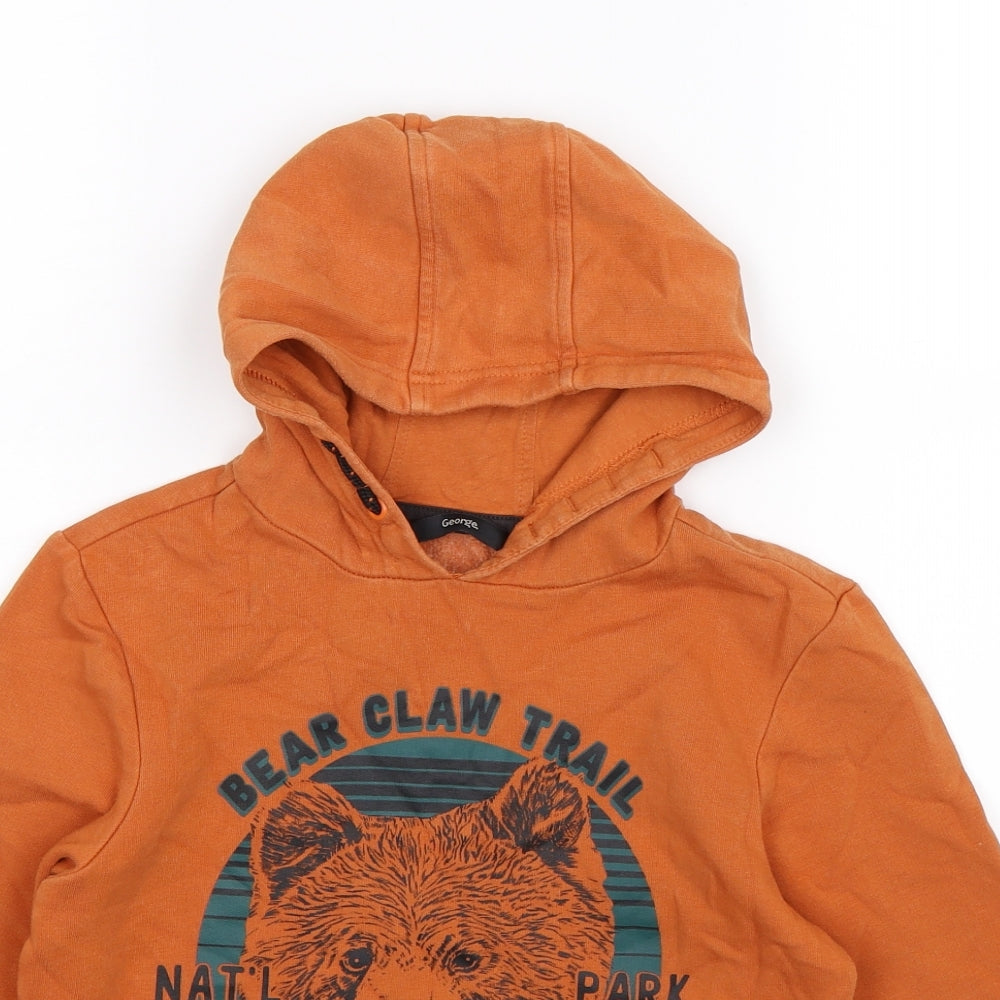 George Boys Orange   Pullover Hoodie Size 8-9 Years