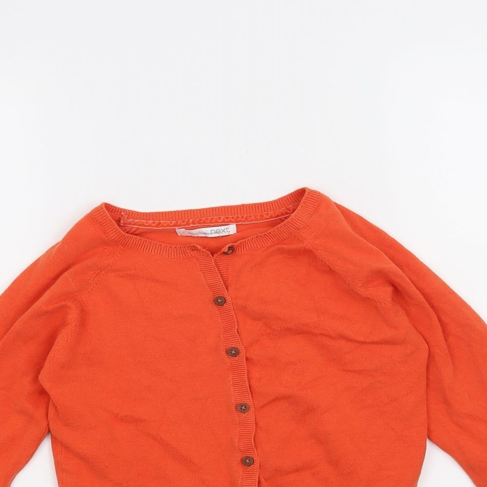 NEXT Girls Orange   Cardigan Jumper Size 11 Years