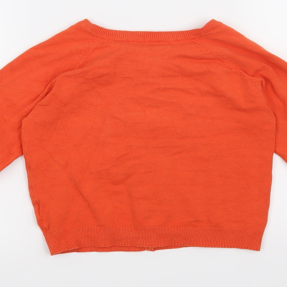 NEXT Girls Orange   Cardigan Jumper Size 11 Years