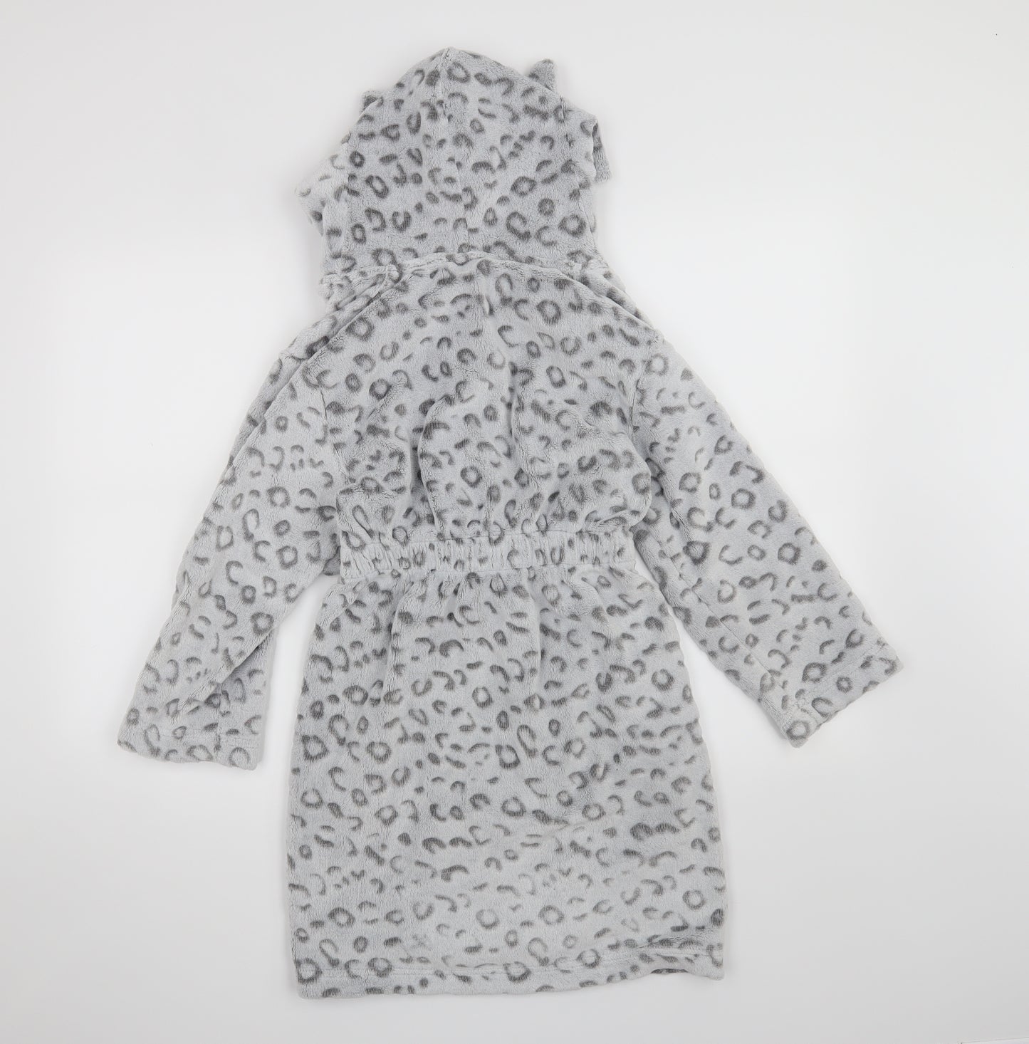 George Girls Grey Animal Print  Top Robe Size 9-10 Years