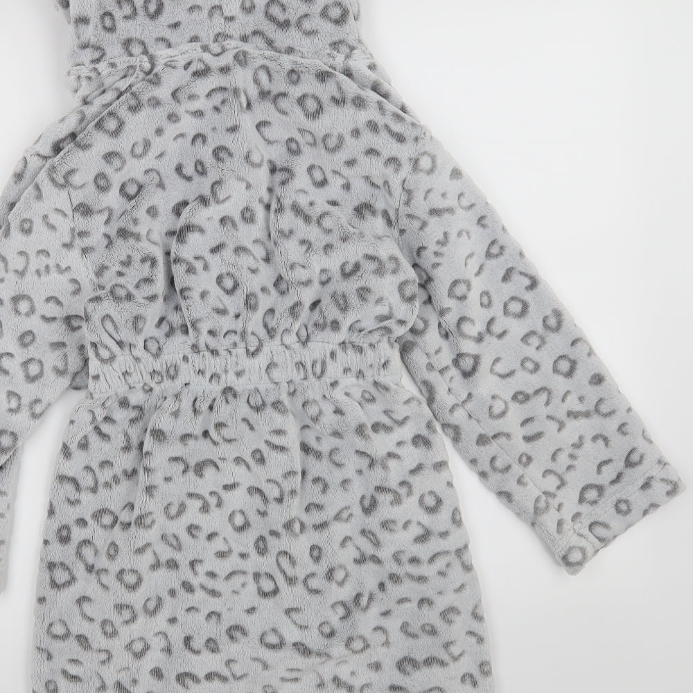 George Girls Grey Animal Print  Top Robe Size 9-10 Years