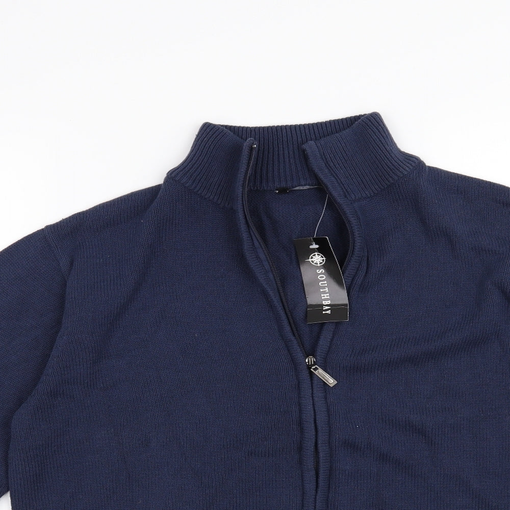 South Bay Mens Blue   Cardigan Jumper Size S