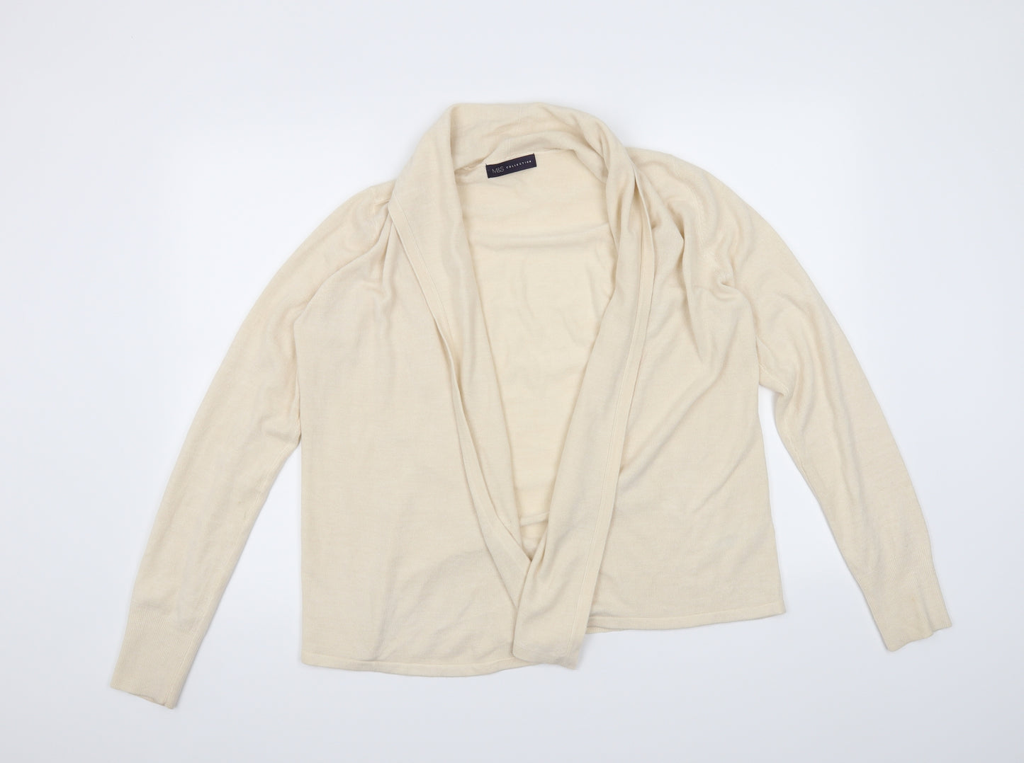 M&S Womens Beige   Cardigan Jumper Size M