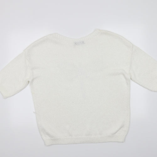 Moda Womens White   Pullover Jumper Size 18
