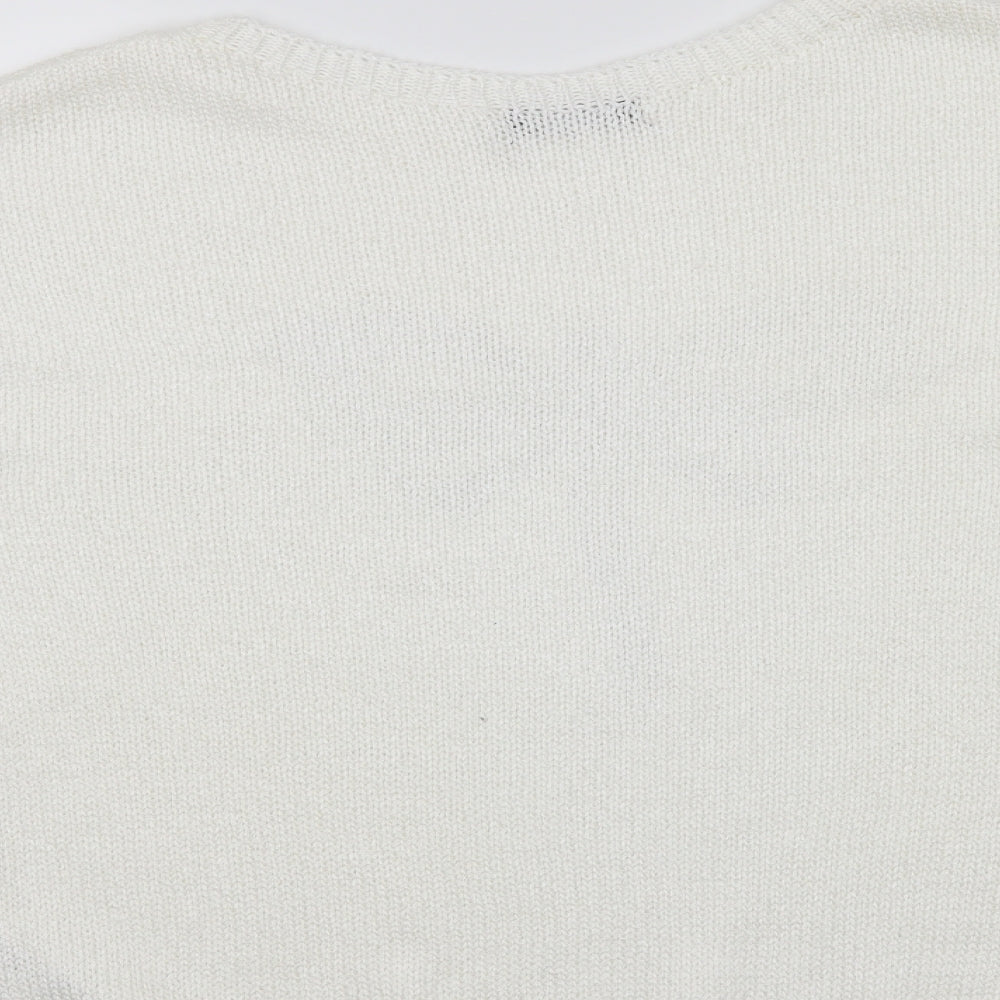 Moda Womens White   Pullover Jumper Size 18