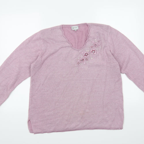 Woman Womens Purple   Pullover Jumper Size 14