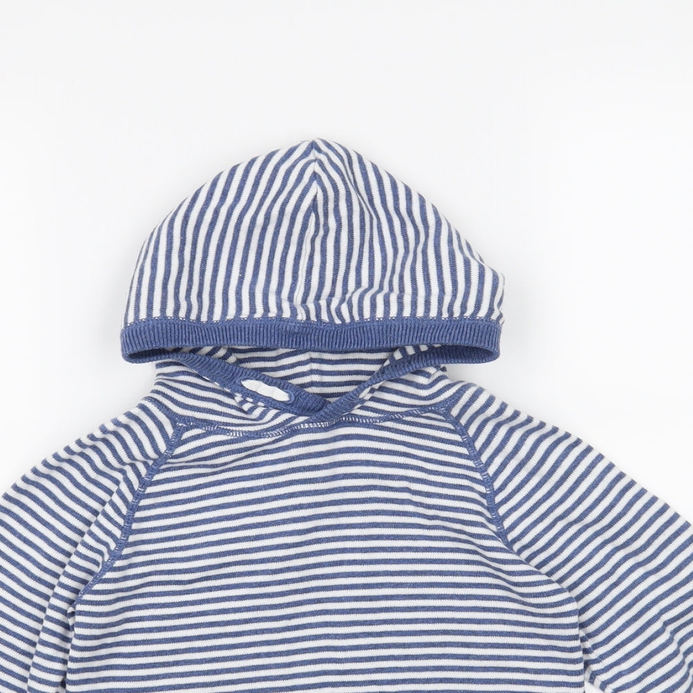 H&M Boys Blue Striped  Pullover Hoodie Size 7-8 Years