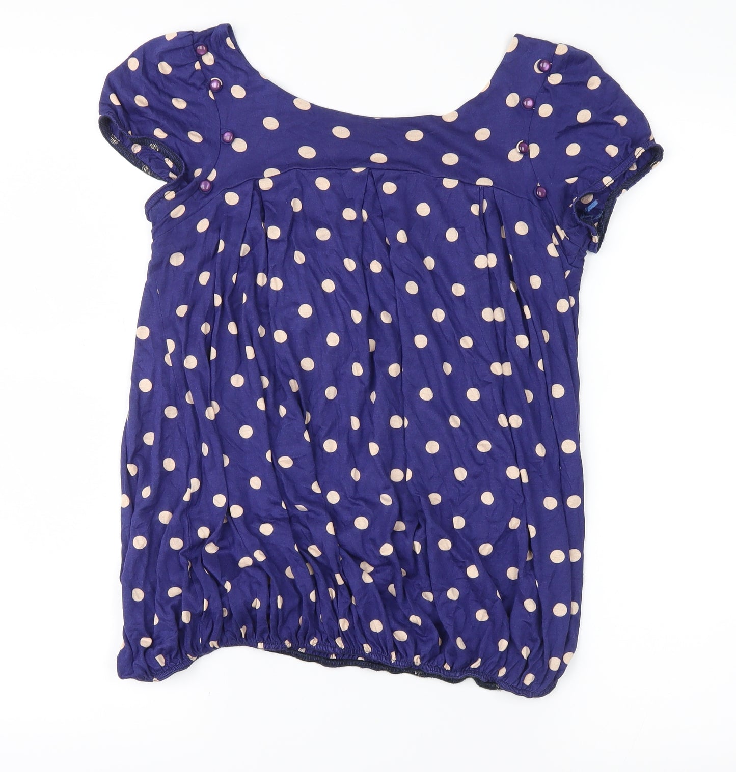 no brand Womens Blue Polka Dot  Basic Blouse Size 8
