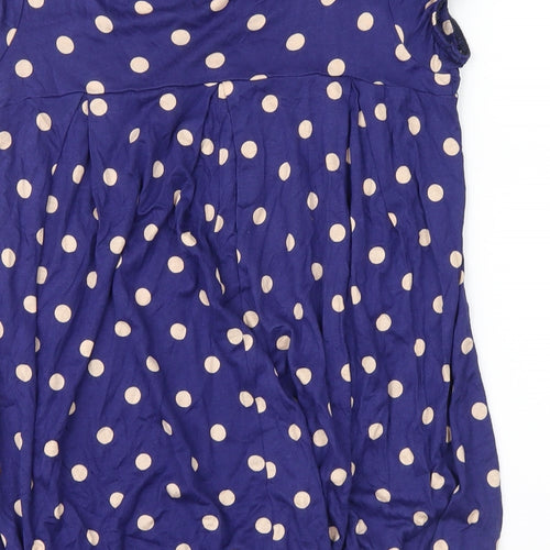 no brand Womens Blue Polka Dot  Basic Blouse Size 8