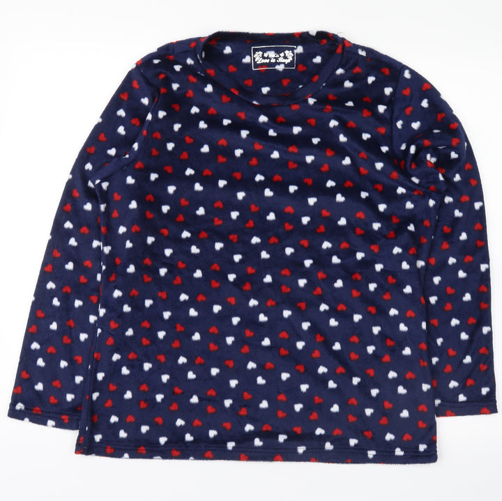 M&Co Womens Blue Polka Dot Top Pyjama Top Size 10