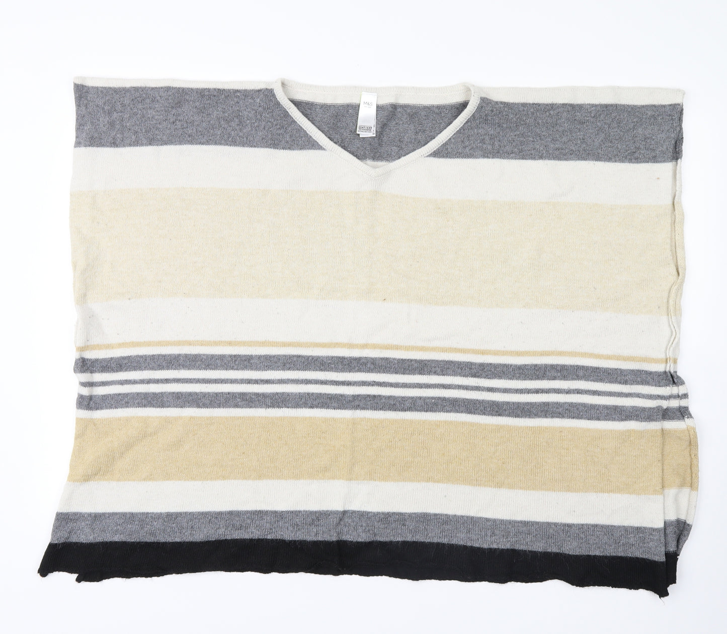 Marks and Spencer Womens Yellow Striped  Pullover Jumper One Size