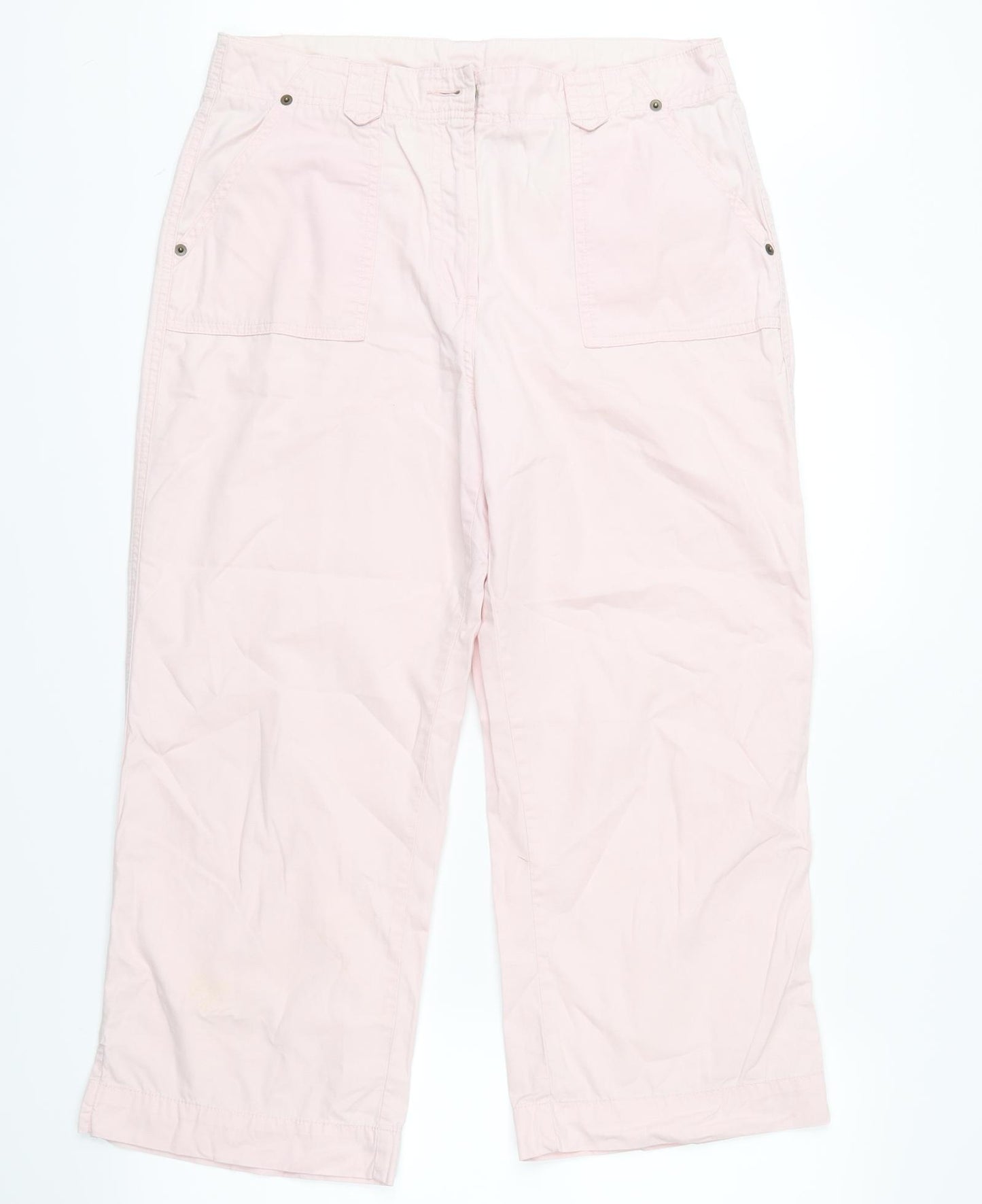 Marks and Spencer Womens Pink   Cropped Trousers Size 14 L23 in