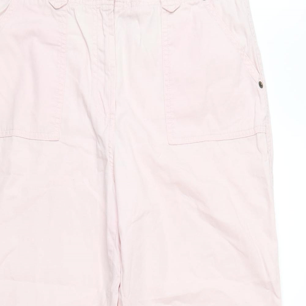 Marks and Spencer Womens Pink   Cropped Trousers Size 14 L23 in