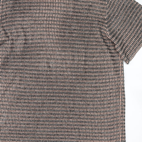 Zara Womens Pink Check  Basic T-Shirt Size S