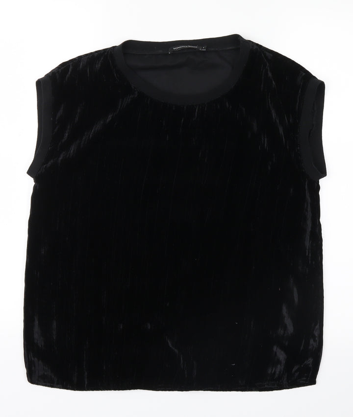 Monoprix Womens Black Basic T-Shirt Size XS