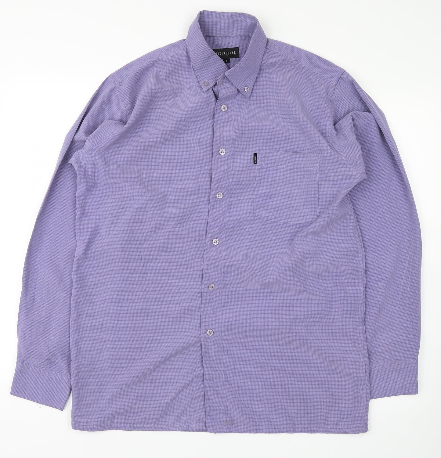 Eisenegger Mens Purple Check   Dress Shirt Size S