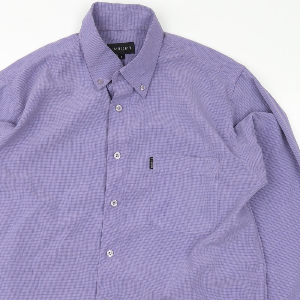 Eisenegger Mens Purple Check   Dress Shirt Size S