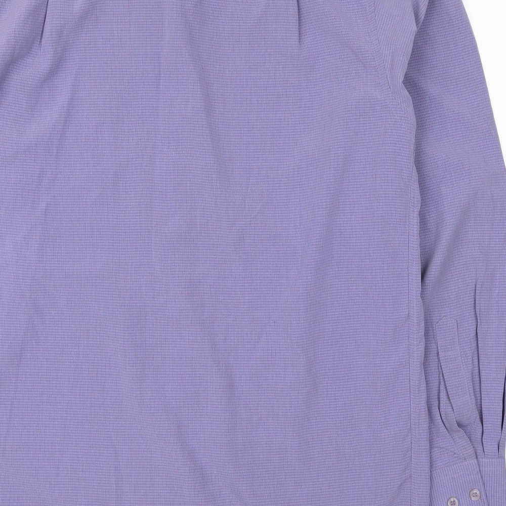 Eisenegger Mens Purple Check   Dress Shirt Size S